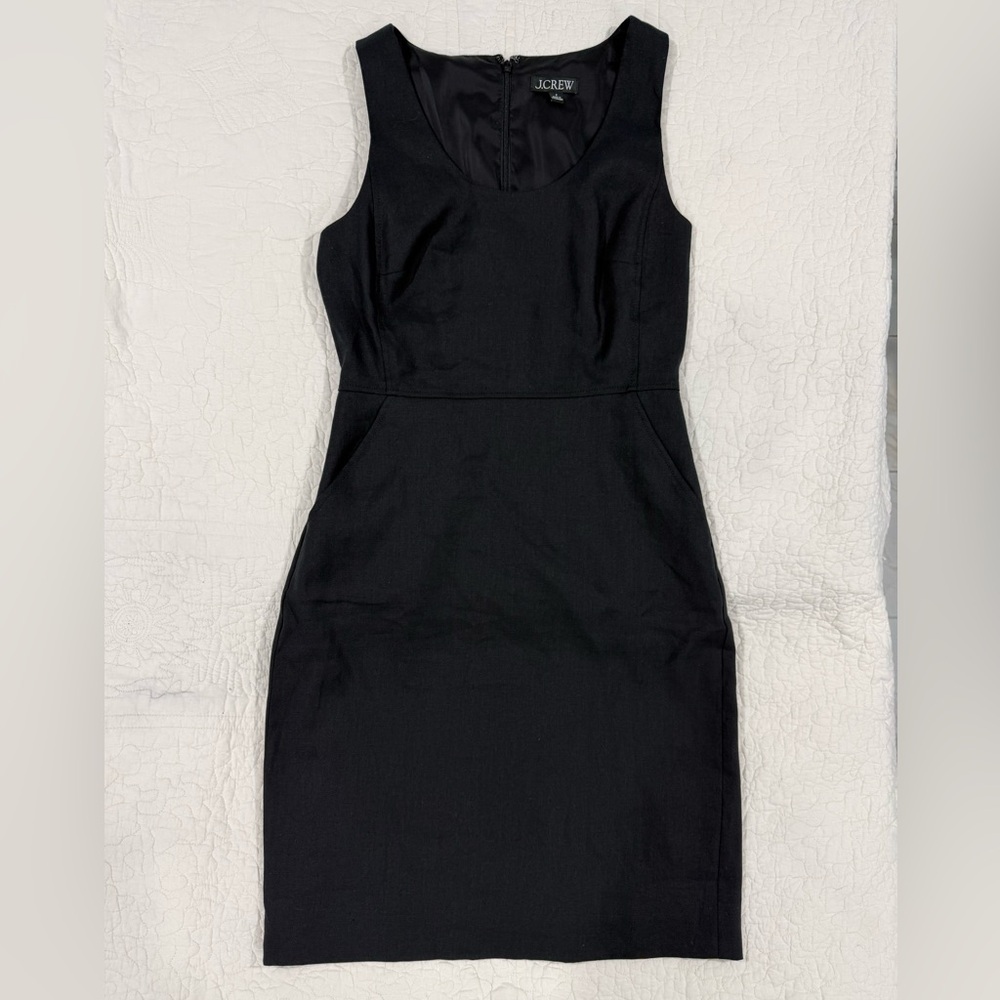 J. Crew Women Classic Black Midi Dress Size 8